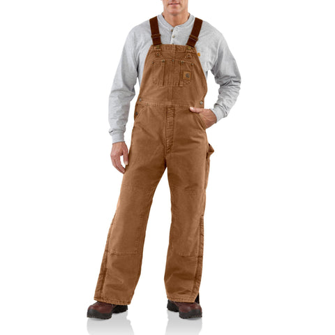 Carhartt Quilt Lined Sandstone Bib Overalls