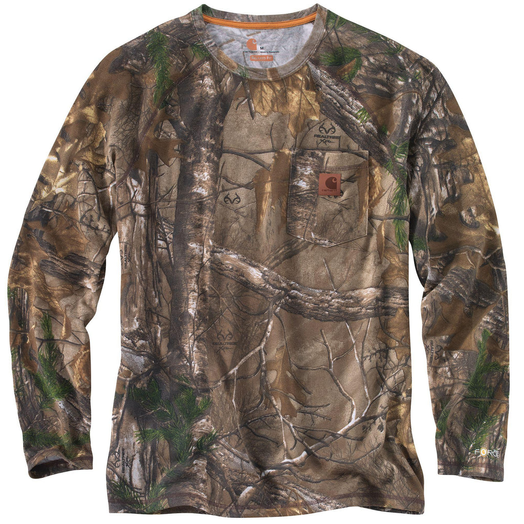 Carhartt Force Cotton Delmont Camo LS T Shirt